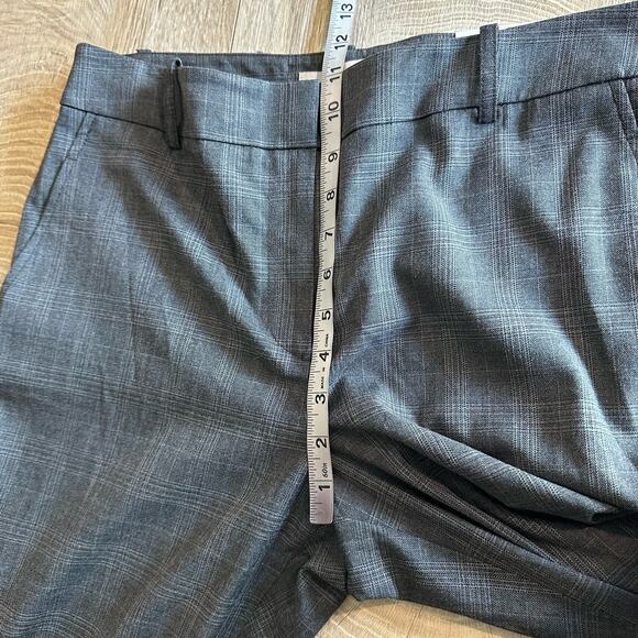 Loft Kate Classic Flare Leg Cuffed Trouser Pant Grey Glen Plaid 10 - Picture 9 of 10